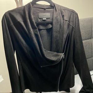 Blank NYC faux suede asymmetrical zip up jacket